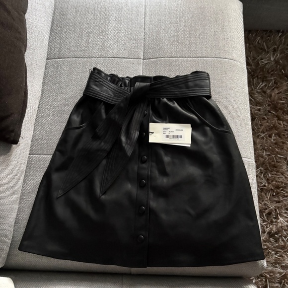 BA&SH Faux leather skirt black size -3 ( like a large) NEW with tags - Picture 2 of 13
